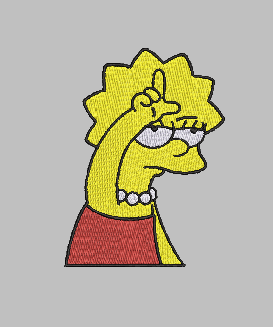 Lisa Simpson Embroidery Design File | Digital Download | 6 Sizes & 7 Formats Included Threaded Dreams
