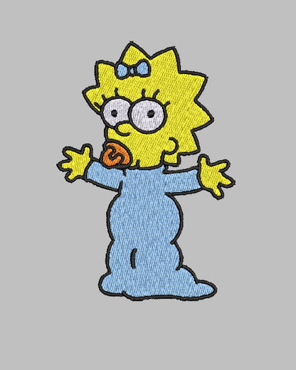 Maggie Simpson Embroidery Design File | Digital Download | 6 Sizes & 7 Formats Included Threaded Dreams