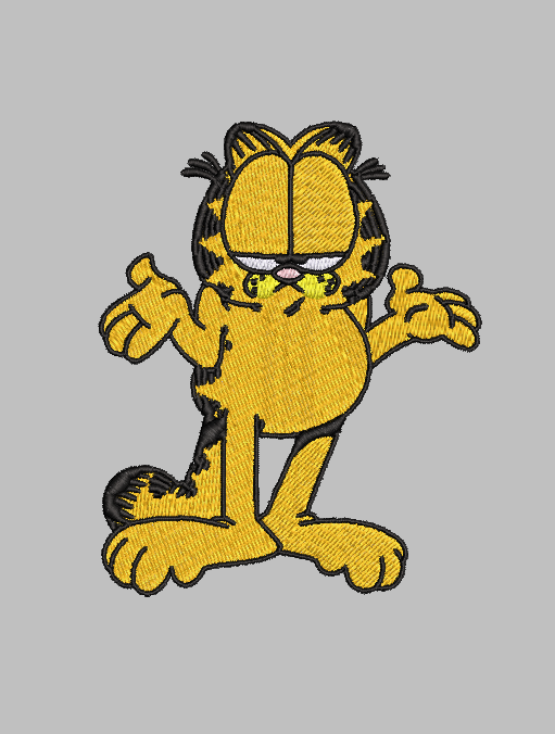 Garfield Whatever Pose Embroidery Design File | Digital Download | 6 Sizes & 7 Formats Included Threaded Dreams