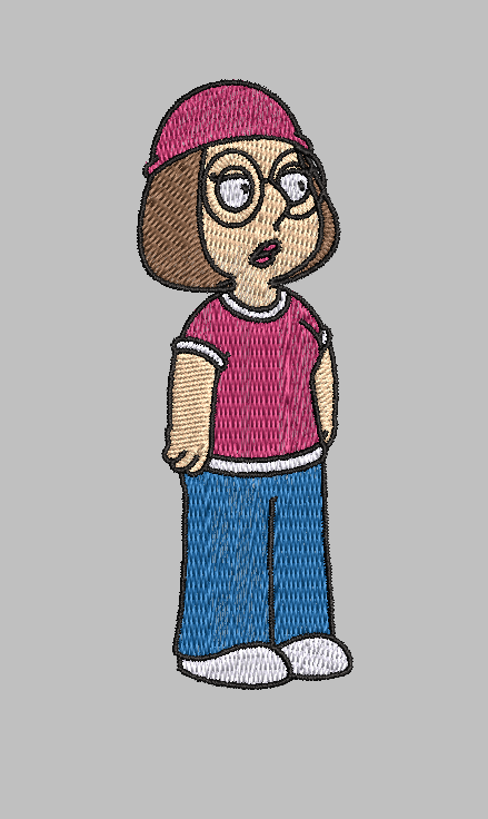 Meg Griffin Embroidery Design File | Digital Download | 6 Sizes & 7 Formats Included Threaded Dreams