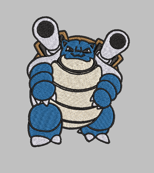 Pokémon Blastoise Embroidery Design File | Digital Download | 6 Sizes & 7 Formats Included Threaded Dreams