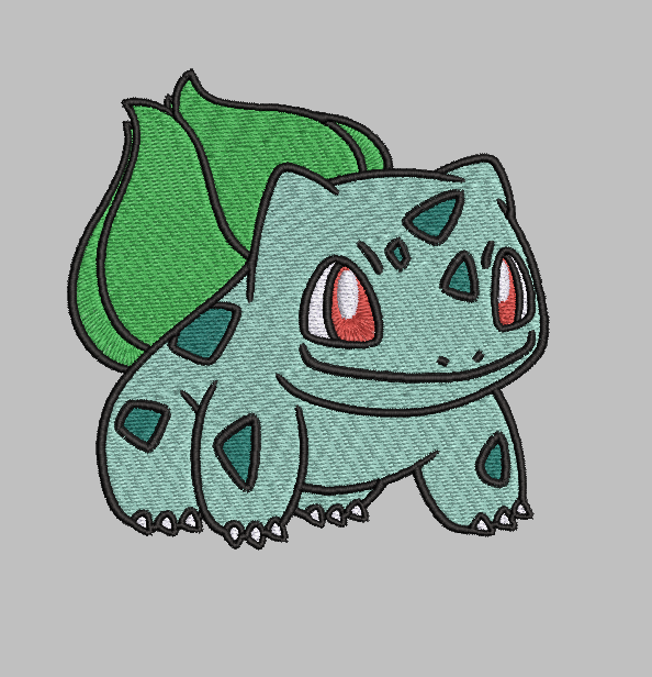 Pokémon Bulbasaur Embroidery Design File | Digital Download | 6 Sizes & 7 Formats Included Threaded Dreams