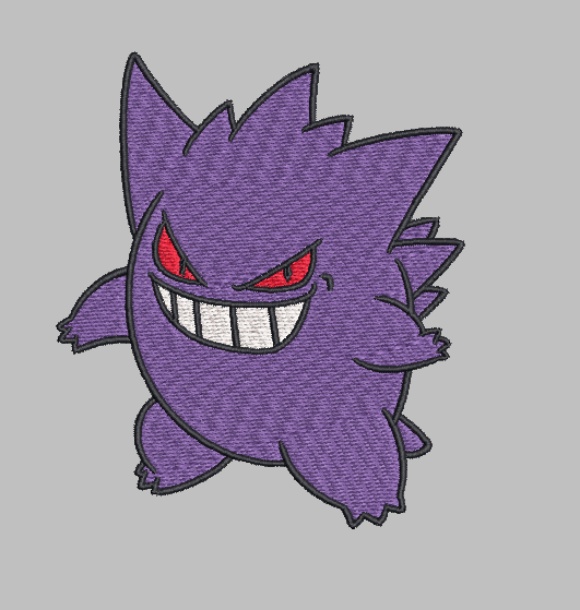 Pokémon Gengar Embroidery Design File | Digital Download | 6 Sizes & 7 Formats Included Threaded Dreams