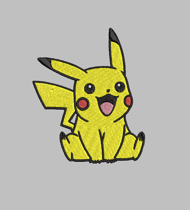 Pokémon Pikachu Embroidery Design File | Digital Download | 6 Sizes & 7 Formats Included Threaded Dreams