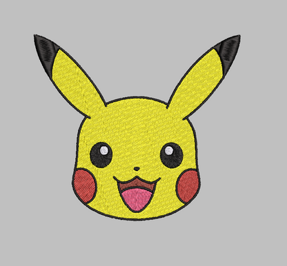Pokémon Pikachu Face Embroidery Design File | Digital Download | 6 Sizes & 7 Formats Included Threaded Dreams
