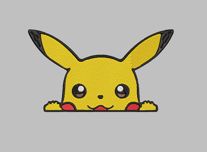 Pokémon Pikachu Peekaboo Embroidery Design File | Digital Download | 6 Sizes & 7 Formats Included Threaded Dreams