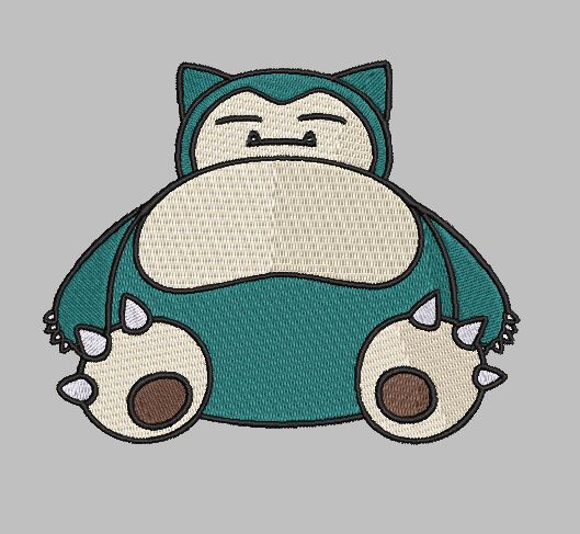 Pokémon Snorlax Embroidery Design File | Digital Download | 6 Sizes & 7 Formats Included Threaded Dreams