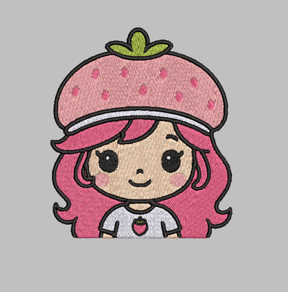 Strawberry Shortcake Cartoon Embroidery Design File | Digital Download | 6 Sizes & 7 Formats Included Threaded Dreams