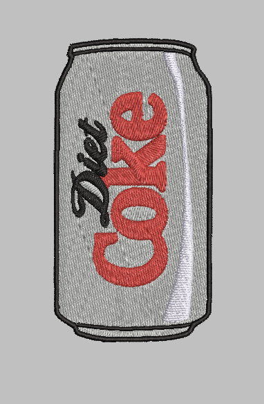 Diet Coke Embroidery Design File | Digital Download | 6 Sizes & 7 Formats Included Threaded Dreams