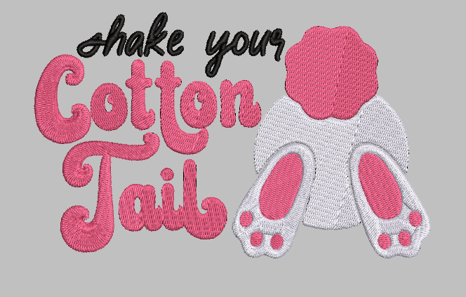 Shake Your Cotton Tail Embroidery Design File | Digital Download | 6 Sizes & 7 Formats Included Threaded Dreams