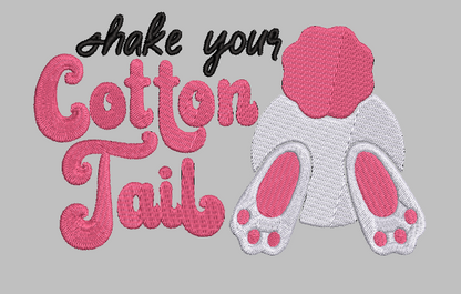 Shake Your Cotton Tail Embroidery Design File | Digital Download | 6 Sizes & 7 Formats Included Threaded Dreams