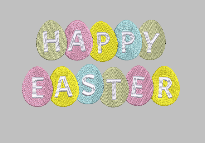 Happy Easter Eggs Embroidery Design File | Digital Download | 6 Sizes & 7 Formats Included Threaded Dreams