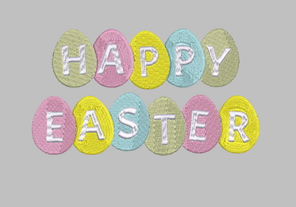 Happy Easter Eggs Embroidery Design File | Digital Download | 6 Sizes & 7 Formats Included Threaded Dreams