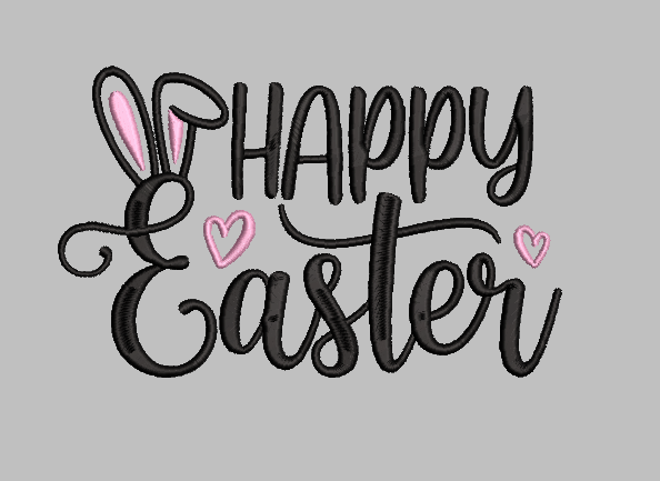 Happy Easter Ears Embroidery Design File | Digital Download | 6 Sizes & 7 Formats Included Threaded Dreams
