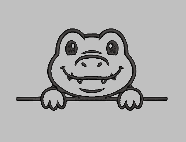 Crocodile Peeking Embroidery Design File | Digital Download | 6 Sizes & 7 Formats Included Threaded Dreams