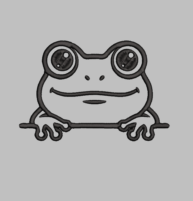 Frog Peeking Embroidery Design File | Digital Download | 6 Sizes & 7 Formats Included Threaded Dreams