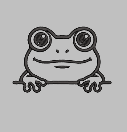 Frog Peeking Embroidery Design File | Digital Download | 6 Sizes & 7 Formats Included Threaded Dreams