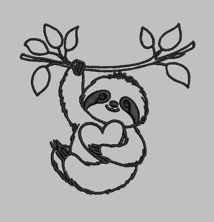Sloth Outline Embroidery Design File | Digital Download | 6 Sizes & 7 Formats Included Threaded Dreams