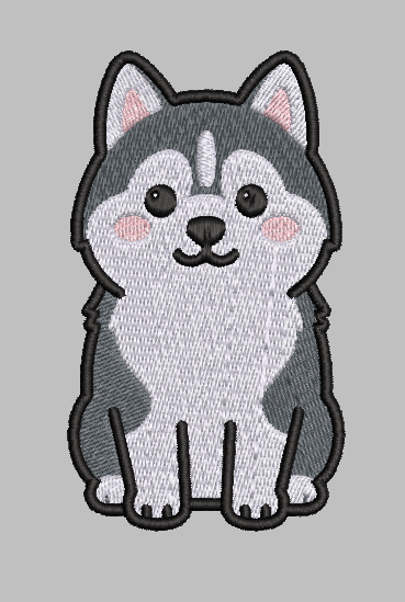 Husky Embroidery Design File | Digital Download | 6 Sizes & 7 Formats Included Threaded Dreams