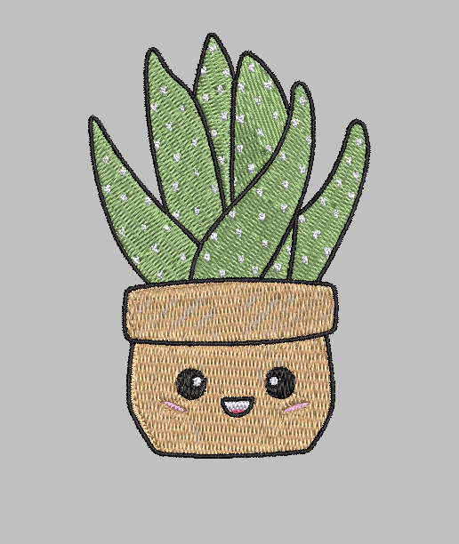 Succulent Cactus Embroidery Design File | Digital Download | 6 Sizes & 7 Formats Included Threaded Dreams