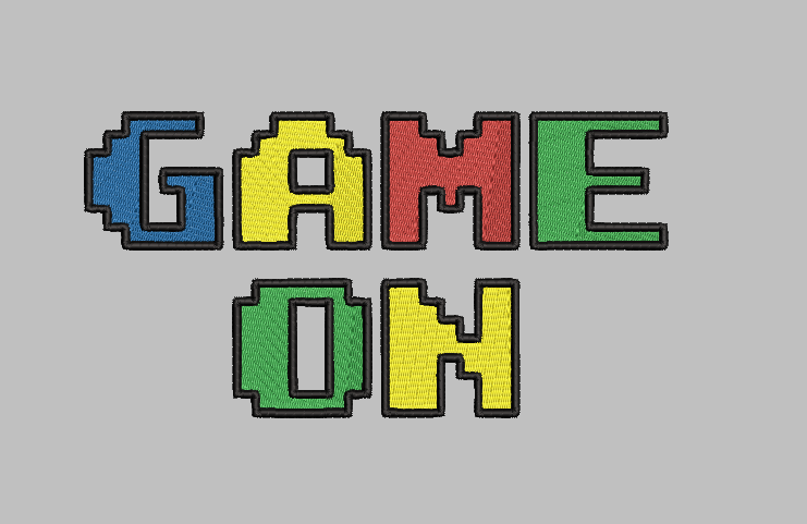 Game On Embroidery Design File | Digital Download | 6 Sizes & 7 Formats Included Threaded Dreams