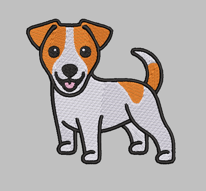 Jack Russell Embroidery Design File | Digital Download | 6 Sizes & 7 Formats Included Threaded Dreams