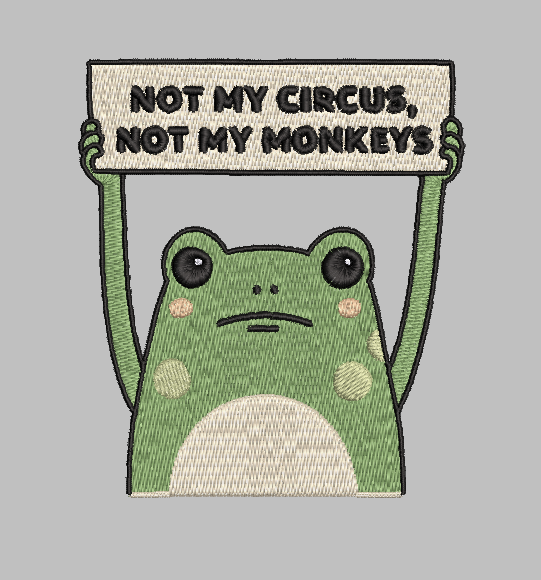 Sarcastic Frog Embroidery Design File | Digital Download | 6 Sizes & 7 Formats Included Threaded Dreams