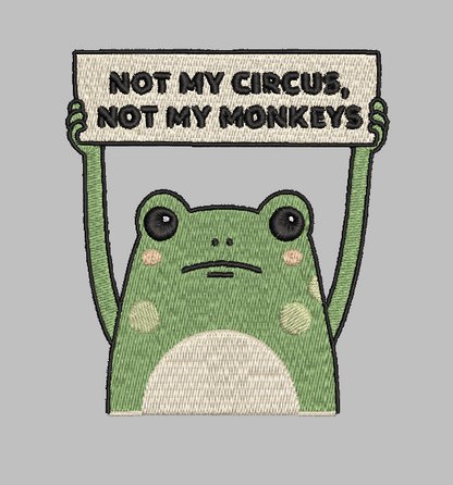 Sarcastic Frog Embroidery Design File | Digital Download | 6 Sizes & 7 Formats Included Threaded Dreams