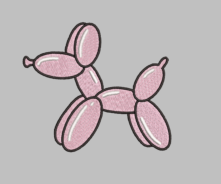 Balloon Dog Embroidery Design File | Digital Download | 6 Sizes & 7 Formats Included Threaded Dreams