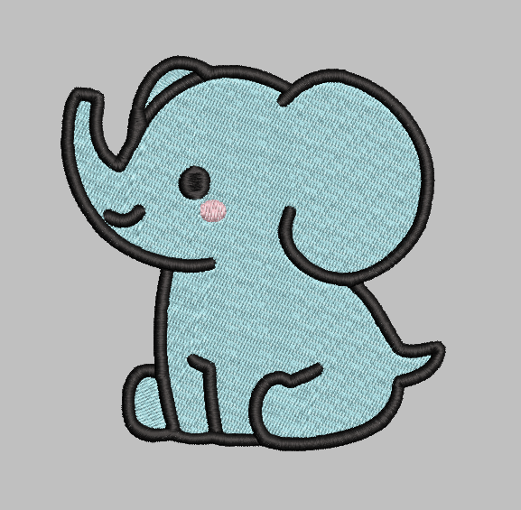 Baby Elephant Embroidery Design File | Digital Download | 6 Sizes & 7 Formats Included Threaded Dreams
