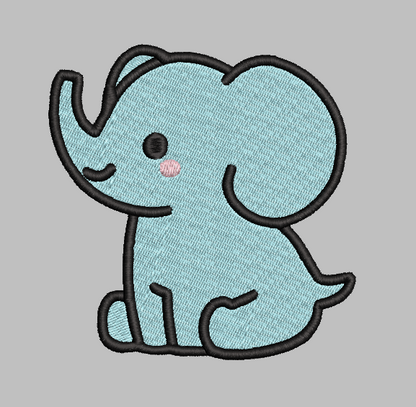 Baby Elephant Embroidery Design File | Digital Download | 6 Sizes & 7 Formats Included Threaded Dreams