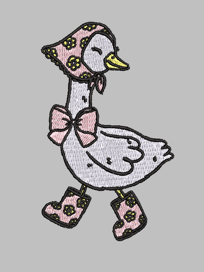 Spring Duck Embroidery Design File | Digital Download | 6 Sizes & 7 Formats Included Threaded Dreams
