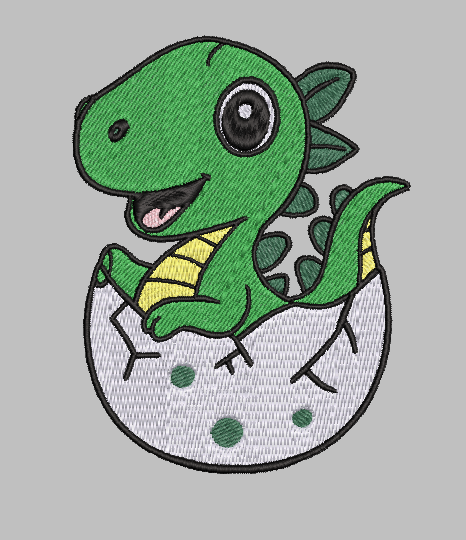 Dino Hatching Embroidery Design File | Digital Download | 6 Sizes & 7 Formats Included Threaded Dreams