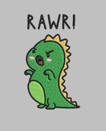 Dino Rawr Embroidery Design File | Digital Download | 6 Sizes & 7 Formats Included Threaded Dreams