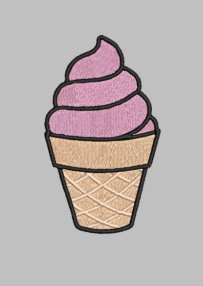 Ice Cream Cone Embroidery Design File | Digital Download | 6 Sizes & 7 Formats Included Threaded Dreams