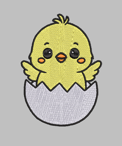 Chick Hatching Embroidery Design File | Digital Download | 6 Sizes & 7 Formats Included Threaded Dreams