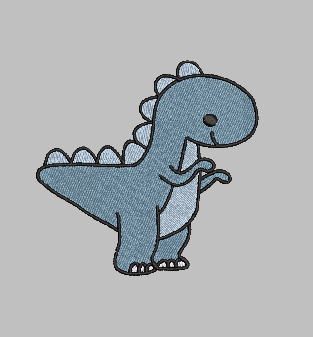Kawaii Dino Embroidery Design File | Digital Download | 6 Sizes & 7 Formats Included Threaded Dreams