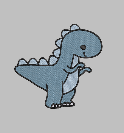 Kawaii Dino Embroidery Design File | Digital Download | 6 Sizes & 7 Formats Included Threaded Dreams