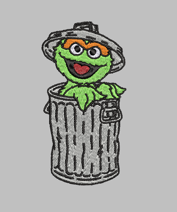 Oscar The Grouch Sesame Street Embroidery Design File | Digital Download | 6 Sizes & 7 Formats Included Threaded Dreams