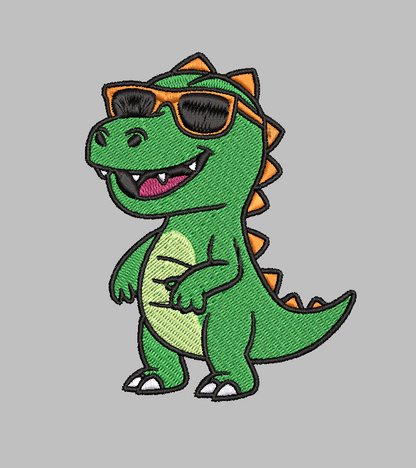 Summer Dino Embroidery Design File | Digital Download | 6 Sizes & 7 Formats Included Threaded Dreams