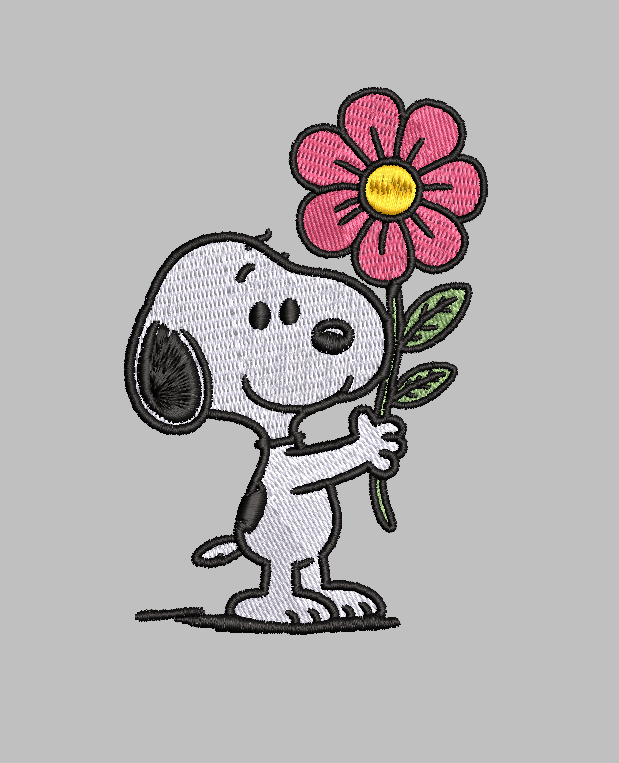 Snoopy Flower Embroidery Design File | Digital Download | 6 Sizes & 7 Formats Included Threaded Dreams