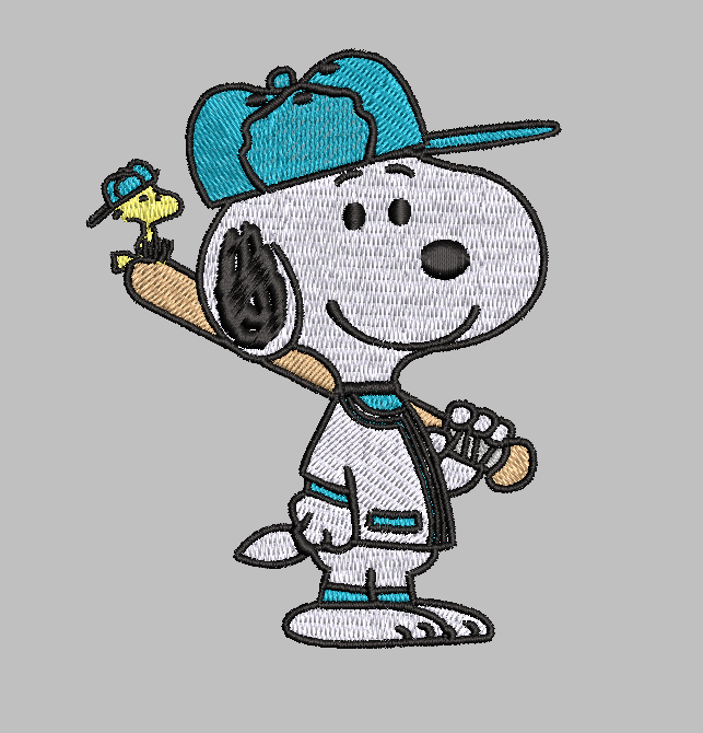 Snoopy Woodstock Baseball Embroidery Design File | Digital Download | 6 Sizes & 7 Formats Included Threaded Dreams