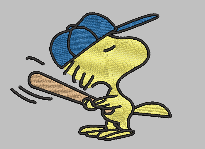 Woodstock Baseball Embroidery Design File | Digital Download | 6 Sizes & 7 Formats Included Threaded Dreams