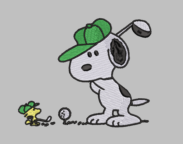 Snoopy Golf Embroidery Design File | Digital Download | 6 Sizes & 7 Formats Included Threaded Dreams