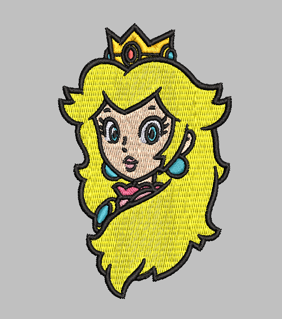 Princess Peach Embroidery Design File | Digital Download | 6 Sizes & 7 Formats Included Threaded Dreams
