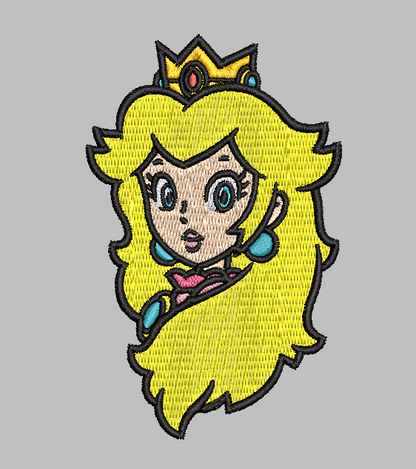 Princess Peach Embroidery Design File | Digital Download | 6 Sizes & 7 Formats Included Threaded Dreams