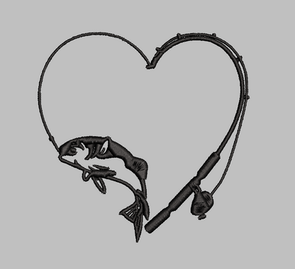 Love Fishing Embroidery Design File | Digital Download | 6 Sizes & 7 Formats Included Threaded Dreams