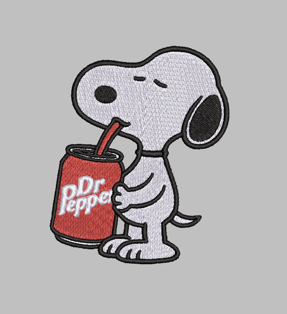 Snoopy Dr Pepper Embroidery Design File | Digital Download | 6 Sizes & 7 Formats Included Threaded Dreams