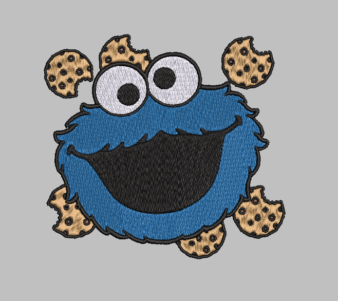 Cookie Monster Cookies Embroidery Design File | Digital Download | 6 Sizes & 7 Formats Included Threaded Dreams