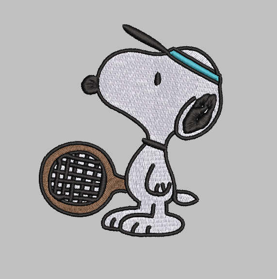 Snoopy Tennis Embroidery Design File | Digital Download | 6 Sizes & 7 Formats Included Threaded Dreams